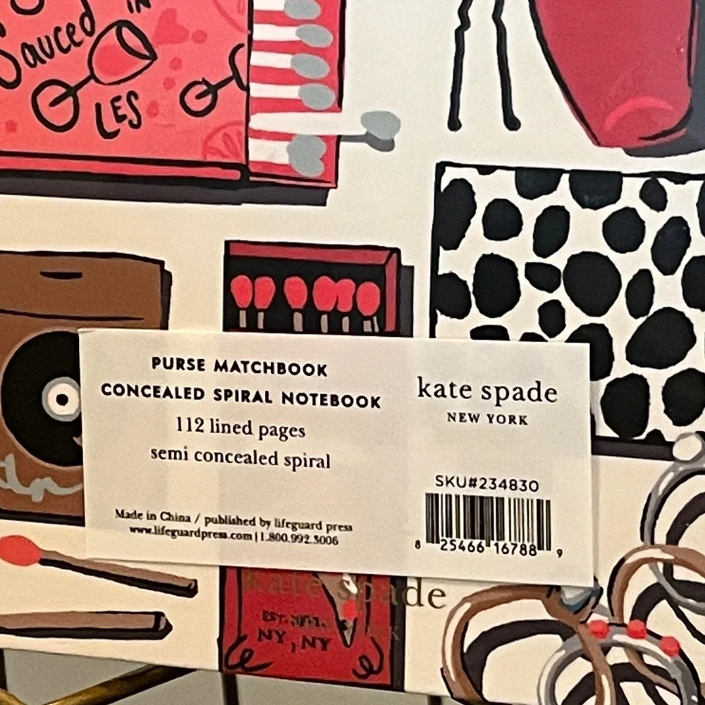 kate spade Multicolor Illustrated Matches & Candy Pattern Notebook